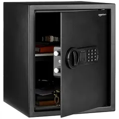 ベーシック 金庫 家庭用 業務用 電子式 テンキー式 43L (幅35 x 奥行33 x 高さ42 cm) スチール ブラック 0のサムネイル