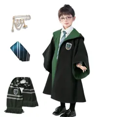 L_スリザリン+マフラー [Dingtop] ハリーポッター 衣装 グリフィンドール スリザリン ハッフルパフ レイブンクロー コスプレ衣装 コスチューム 変装 仮装 誕生日 ハロウィン クリスマス (L, スリザリン+マフラー)