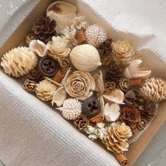ドライフラワー ドライ ナッツ 木の実 詰め合わせ セットˎˊ˗ ブラウンホワイト　ナチュラルミックス　No.18
