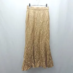 ◇ ⊂ COCODEAL ココディール 花柄刺<!-利用不可文字-!> ロング マーメイド スカート サイズ2 キャメル系 レディース E  【1504240015309】