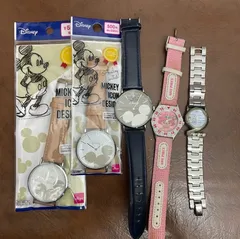 N 処分価格【ジャンク】89　ジャンク時計　５本まとめ売り　キャラクター　ディズニー　ワンピース　スヌーピー