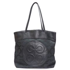 【 COACH 】コーチ　オプアート　キャンバス　レザー　トートバッグ　ショルダーバッグ　15013　ブラック　中古　美品　バッグ　質屋