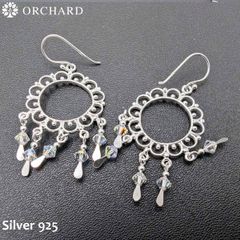 シルバー925 マントラ フープピアス ホワイト シルバーアクセサリー 両耳用 メンズ レディース