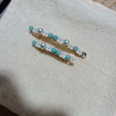 ソーダーカラーのバレッタセット