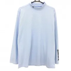 ★特価★ルコックスポルティフ 長袖ハイネックシャツ ブルー×白 細ボーダー ネック・袖ロゴ メンズ 3L ゴルフウェア 大きいサイズ le coq sportif