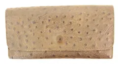 【中古】  レディース長財布  IL BISONTE/オーストリッチ型押し長財布/--/BRW/無地