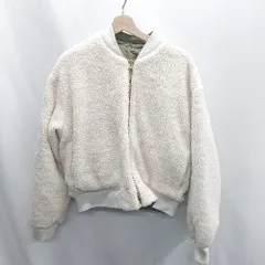 ■ ⊇ earth music&ecology リバーシブル 長袖 ボアブルゾン サイズF アイボリー カーキ レディース E  【1410100034000】