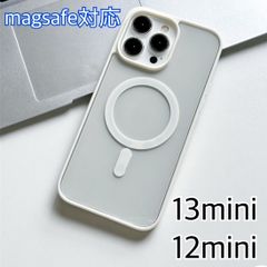 フォロー割クーポン MagSafe対応 iPhone13mini / 12mini ケース（ホワイト）推し活 クリア かわいい 韓国デザイン