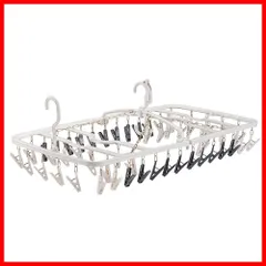 【激安！】衣類に跡が付かない WT/GY 52ピンチ デリケート衣類 干し分け角ハンガー 強力バネ FLaundry フランドリー ジーンズ ハンガー タオル 物干し 洗濯 横80cm×縦41.4cm×高さ26cm (Daiya) 058111 ダイヤ