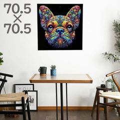 アートパネル クリスタル 水晶パネル 70×70 壁掛け絵 パネル 犬 動物 絵画 ペット 絵 フレーム付き インテリア おしゃれ ART-010