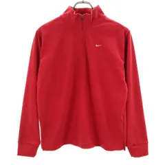 NIKE GOLF ナイキゴルフ 長袖 ハーフジップ フリース ウェア M レッド レディース 古着