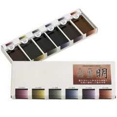 【特価セール】明 6色セット 絵墨 固形墨 15459 墨運堂