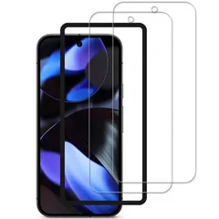 HKKAIS pixel 9 ガラスフィルム 【2枚セット】ガイド枠付き 日本製硝子採用Google Pixel 9 Pro Google Pixel 9 用 ガラスフィルム 液晶 保護 フイルム 強化 ガラス