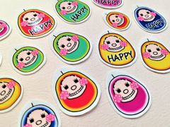 ≪だるまさんキャンドル≫ フレークシール 【HAPPY】 15枚セットのサムネイル