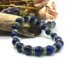 ブルータイガーアイ パワーストーン ブレスレット 10mm （グリーン）メンズ・レディース 男性・女性 数珠ブレス 開運  [3] 
