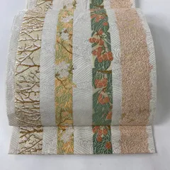 of-540 美品 逸品 山口美術 山口克爾作 唐獅子 正絹 唐織 袋帯-