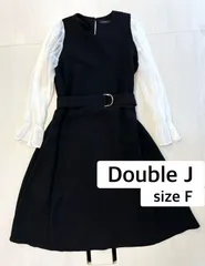 【Double J】シフォンスリーブ ワンピース 黒【Fサイズ】[E-072] _