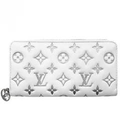 【売り尽くし】 ルイヴィトン 長財布 レディース LV SKI クッサンジッピーウォレット ロングウォレット モノグラム ラウンドファスナー ラム LOUIS VUITTON M12154 レザー    ホワイト 白 シルバー金具 美品【中古品】