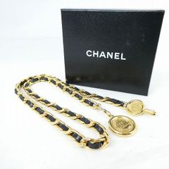 未使用に近い CHANEL シャネル ココ リボン チェーンベルト 袋付き