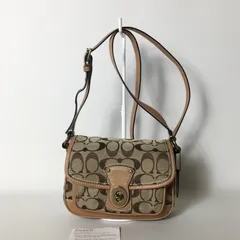2508-394｜美品｜コーチ シグネチャー ショルダーバッグ ターンロック
