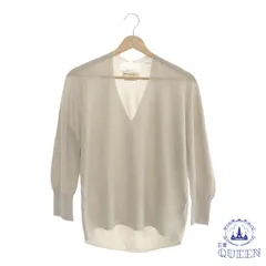 【訳アリ】 AZUL アズール トップス ニット Ｖネック 長袖 レディース ベージュ M 901-5141 送料無料 古着