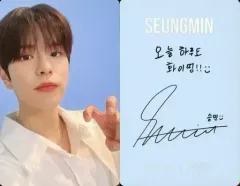 【中古】コレクションカード(男性) Stray Kids/Seungmin(スンミン)/裏面印刷サイン・メッセージ入り/「NACIFIC×Stray Kids」スペシャルコラボボックス購入特典フォトカード