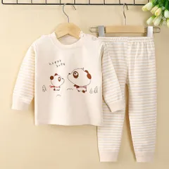 ☆ ベージュ×パンダ ☆ 130cm ☆ パジャマ キッズ lypj11107 パジャマ キッズ 長袖 上下セット ロングパンツ パンツ ズボン 長ズボン ルームウェア 部屋着 寝巻き 寝間着 子供パジャマ セットアップ 上下 セット