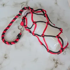 パラコード ボトルホルダー ドリンクホルダー ペットボトル ホルダー バンドメイド 推しカラー   500ml 赤 アカ レッド 黒 クロ ブラック