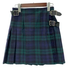 O'NEIL OF DUBLIN オニールオブダブリン チェック プリーツミニスカート sizeUS 6/ネイビー×グリーン