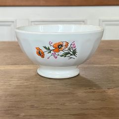 フランスアンティーク 　カフェオレボウル　コクリコ　ブーケ　ひなげし　　ビンテージ　【648】