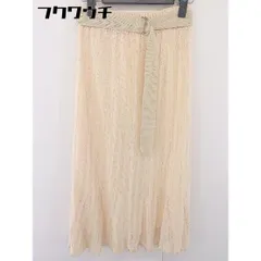 ◇ ◎ one after another NICE CLAUP タグ付き ウエストゴム 膝下丈 フレア スカート サイズF ベージュ レディース  【中古】 【1109030017459】