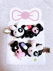 ホイップデコヘアピン ホイップデコ ヘアピン ハンドメイド  2個セット うさちゃん