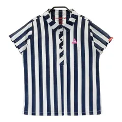 サイズ：L LECOQ GOLF ルコックゴルフ  半袖ポロシャツ ストライプ柄 ネイビー系 [240101295282]# ゴルフウェア レディース ストスト