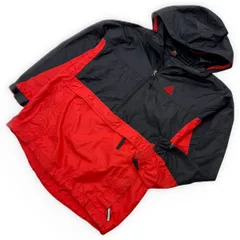 NIKE ACG ☆ ナイキ エーシージー ナイロンジャケット プルオーバー アノラックパーカー ブラック レッド L 通年 アウトドア 古着■AA304