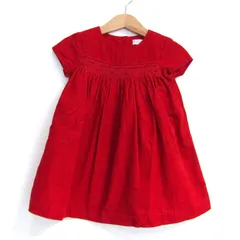 ラルフローレン ワンピース トップス 半袖 コーデュロイ コットン ベビー 女の子用 12Mサイズ レッド RALPH LAUREN 【中古】