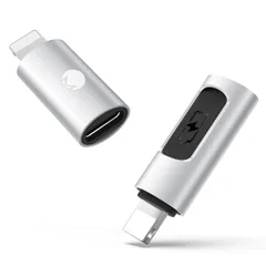 新品 【2セット】CONMDEX typec lightning 変換 アダプター pd対応 36W急速充電 アルミ合金ケース タイプc iOS変換 コネクタ iPhone14 13などに対応（シルバー）