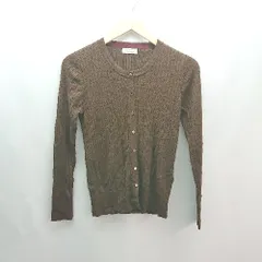 ◇ Precious プレシャス フロントボタン 生地薄手　きれい系 長袖 カーディガン サイズL ブラウン レディース E  【1308160020289】