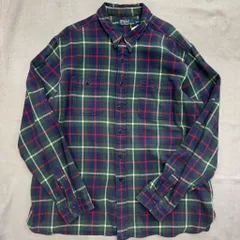Polo by Ralph Lauren チェック柄 ポケット付き ポニー無し 長袖シャツ 赤×紺×緑×白  XXLサイズ No.E836