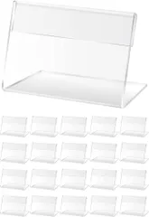 ETLIFE ポップスタンド カード立て L型 名刺サイズ 20個セット アクリル プライスカード 値札 ネームカード POP