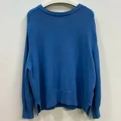 アメリカンホリック スリット ニット ブルー L