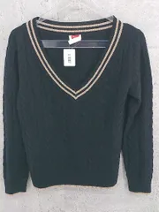 ◇ DOUBLE STANDARD CLOTHING ダブルスタンダードクロージング ウール 長袖 Vネック セーター ブラック #  【1002797622679】