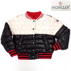 MONCLER ダウンジャケット ACHANTE GIUBBOTTO キルティング 星 104cm 黒白赤 ジャンバー 美品 モンクレール ◆送料込◆質屋-9127