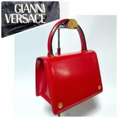 GIANNI VERSACE  ジャンニヴェルサーチ  ハンドバッグ サンバースト レザー 赤 レッド パーティバッグ 保存袋のサムネイル
