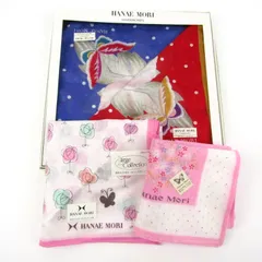 ハナエモリ ハンカチ 3点セット 未使用 まとめて ブランド 外装ダメージ有 レディース HANAE MORI 森英恵