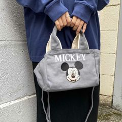 【新品】 2WAY仕様 Mickey Mouse (ミッキーマウス) 帆布 トートバッグ (242AN4BG003) ショルダーストラップ付バッグ トートバッグ レディース ディズニー Disney