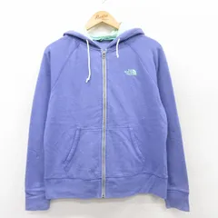 古着 ノースフェイス 長袖 フルジップ スウェット パーカー レディース ワンポイントロゴ ラグラン 薄紫 パープル 25mar28 中古 スエット 