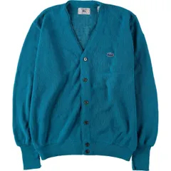 古着 80~90年代 ラコステ LACOSTE IZOD アクリルニットカーディガン メンズM相当 ヴィンテージ/eaa588867