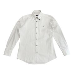 中古 バーバリーブラックレーベル BURBERRY BLACKABEL 長袖 ボタンダウンシャツ クリーニング済み 白 メンズ サイズ2