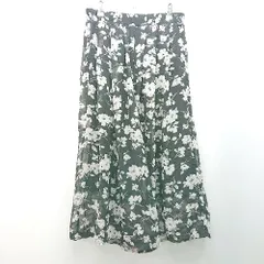 ◇ 全日本婦人子供服工業組合連合会 ウエストゴム 花柄 パンツ サイズL ブラック レディース E  【1309040080430】