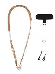 新品 [Oumino] スマホストラップ ショルダー 携帯ストラップ スマホ iPhone 対応 ショルダーストラップ バッグ ポーチ 肩掛け 極太 調節可能 約110～140cm 編み込み カメラ ネックストラップ 首掛け アウトドア おしゃれ 全機種対応